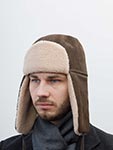 Шапка STETSON арт. 9297302 BOMBER CAP CALF SPLIT (коричневый)